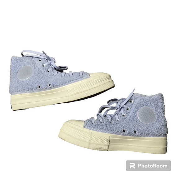 Chuck Taylor All Star Purple Sherpa Platforms - Picture 1 of 5